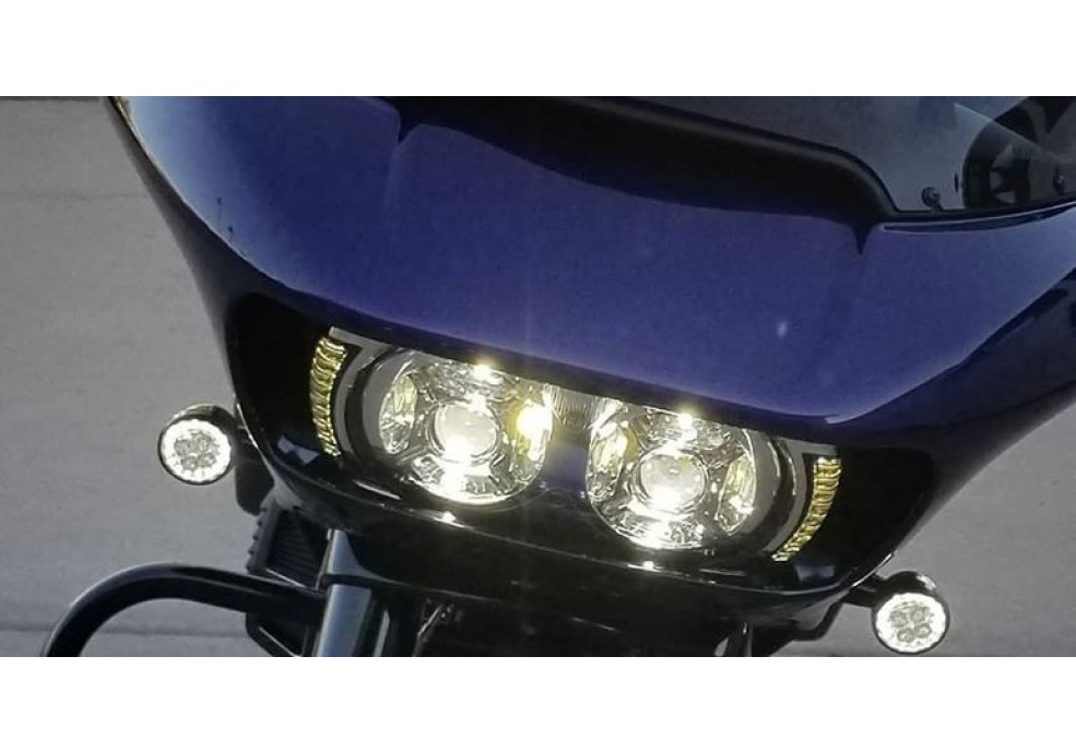 LED Side Fairing Running Light W/Turn Signals (side of headlight) Chrome or Black. '15 and up