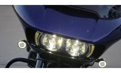 LED Side Fairing Running Light W/Turn Signals (side of headlight) Chrome or Black. '15 and up